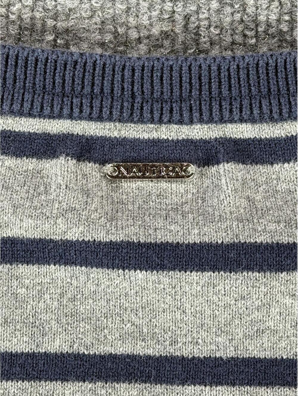 Nautica Women's Sweater Gray Navy Size Small, 3 Button accent, nautical, preppy - Picture 9 of 9